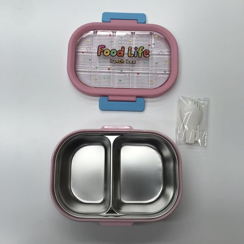 Food Life多格分隔饭盒 马卡龙色透明盖便携餐盒 学生上班族防漏便当盒详情4