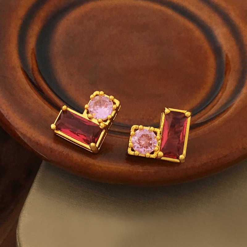 S925银针铜镀真金微镶锆石珍珠耳扣女轻奢优雅高级感设计感网红名媛耳饰工厂耳环