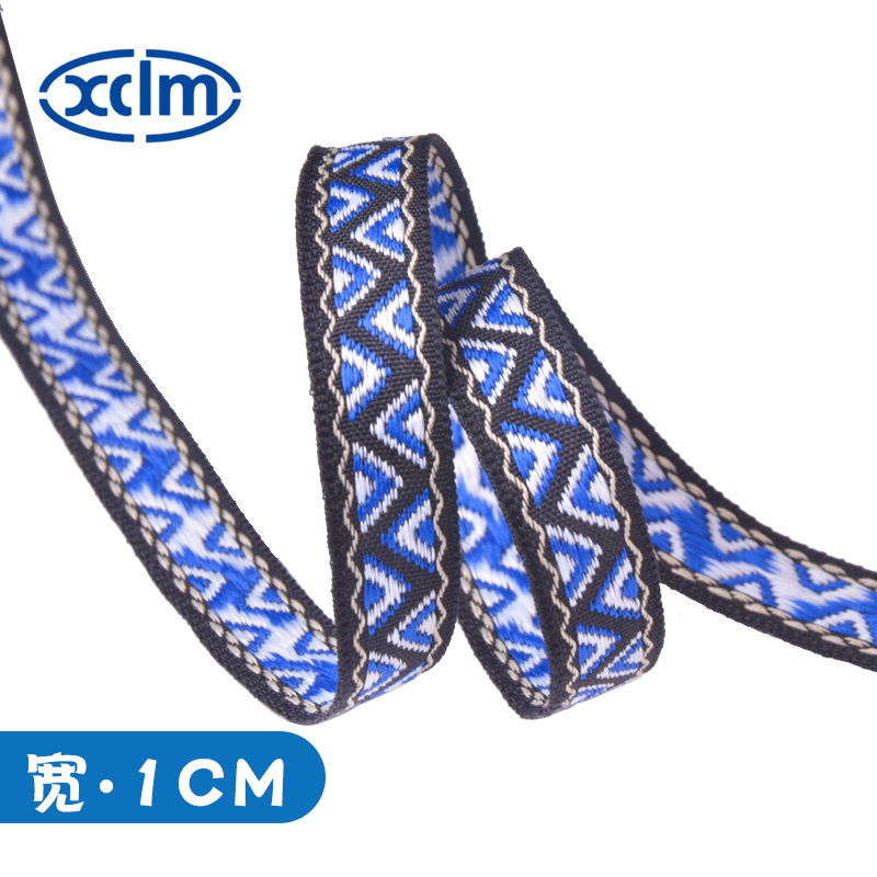 1.4cm ethnic webbing accessories, triangular polyester decorative materials, colored jacquard ribbons, edging fabric strips, and clothing accessories Application Scenario