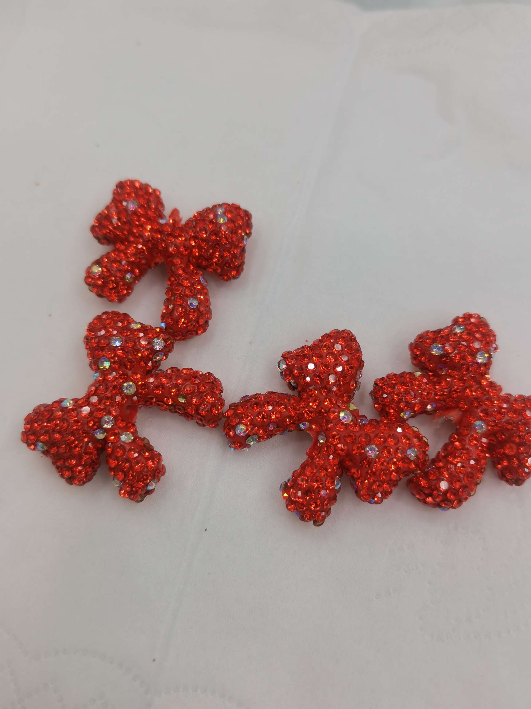 Orange small bow tie ribbon three-dimensional soft clay accessory