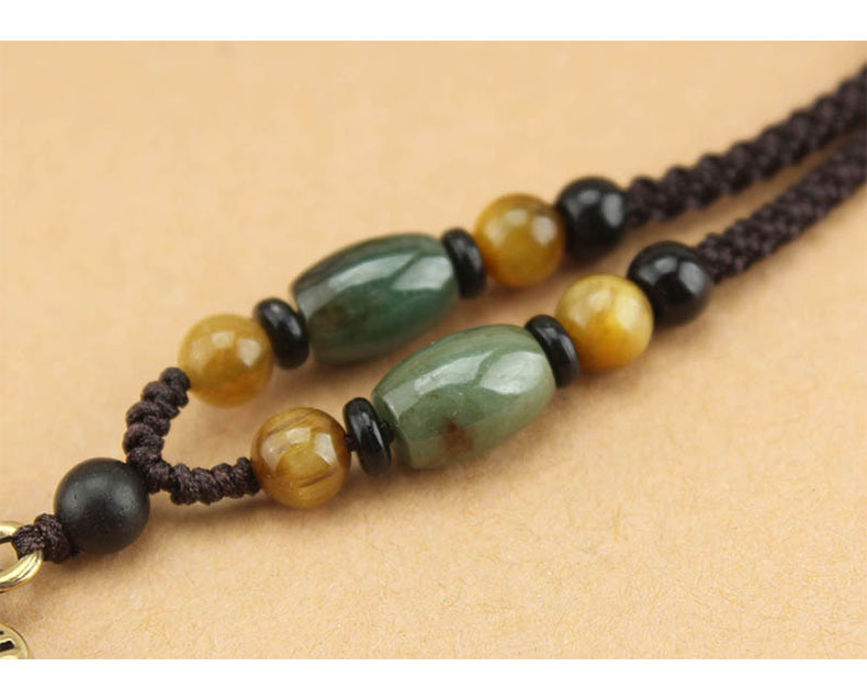 复古黄铜多福如意锁吊坠项链女百搭个性长款毛衣链简约民族风配饰详情6