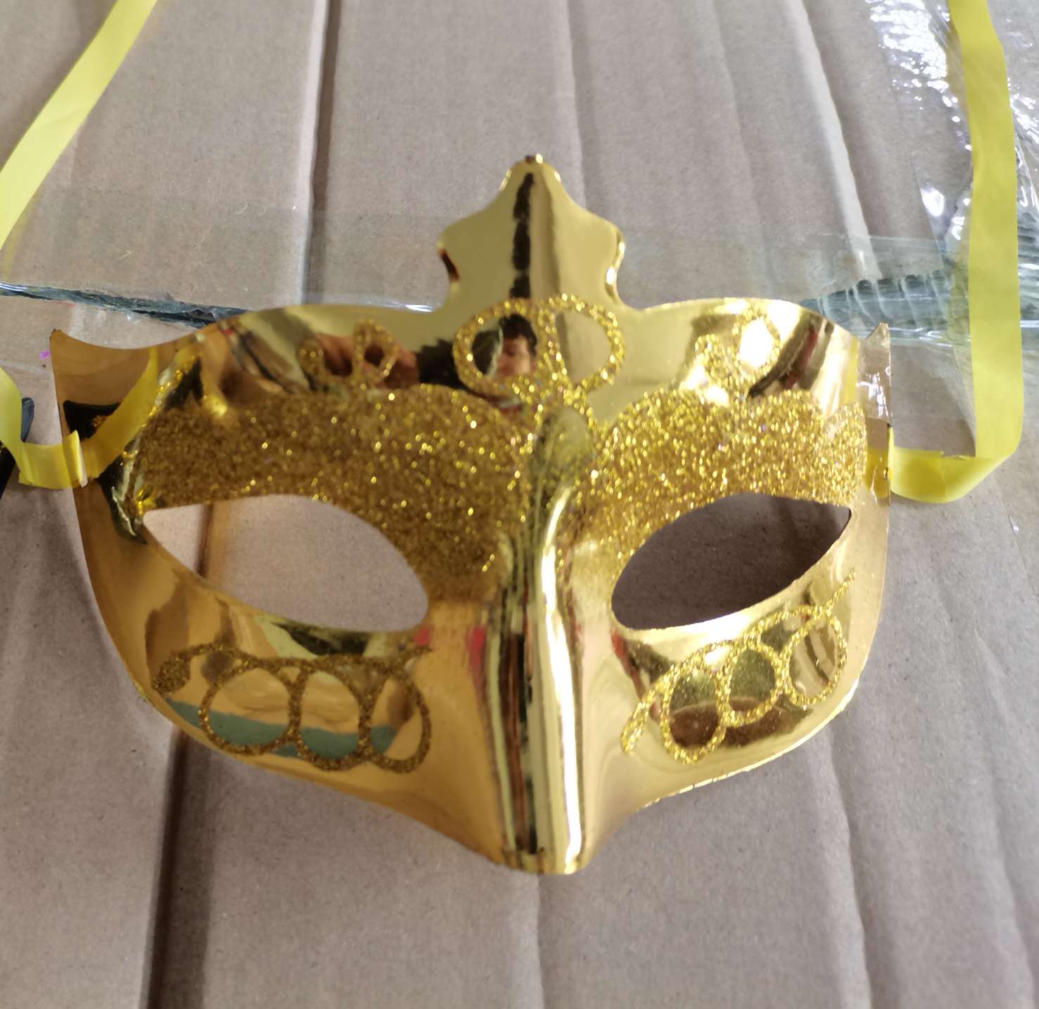 兴利面具 大号面具 电镀金粉彩绘眼罩 舞会面具 派对眼罩面具