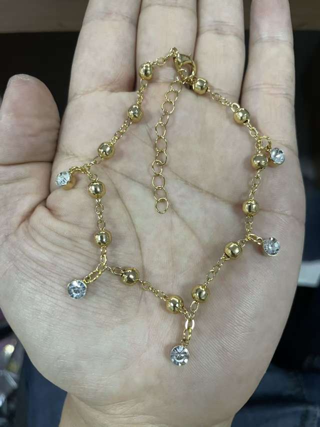 Fashionable and popular lady's color diamond bracelet, crystal zircon set chain gift detail image 2