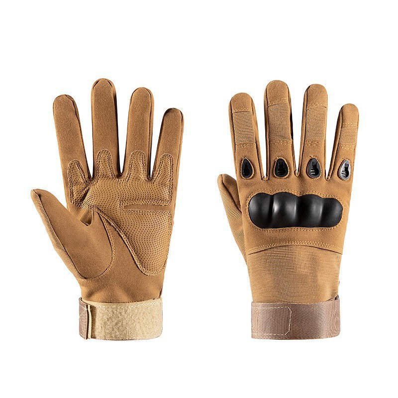 Men's hard-shell protective long-finger anti-slip and wear-resistant tactical gloves for sports training, mountaineering and combat, half-finger tactical gloves Item Picture