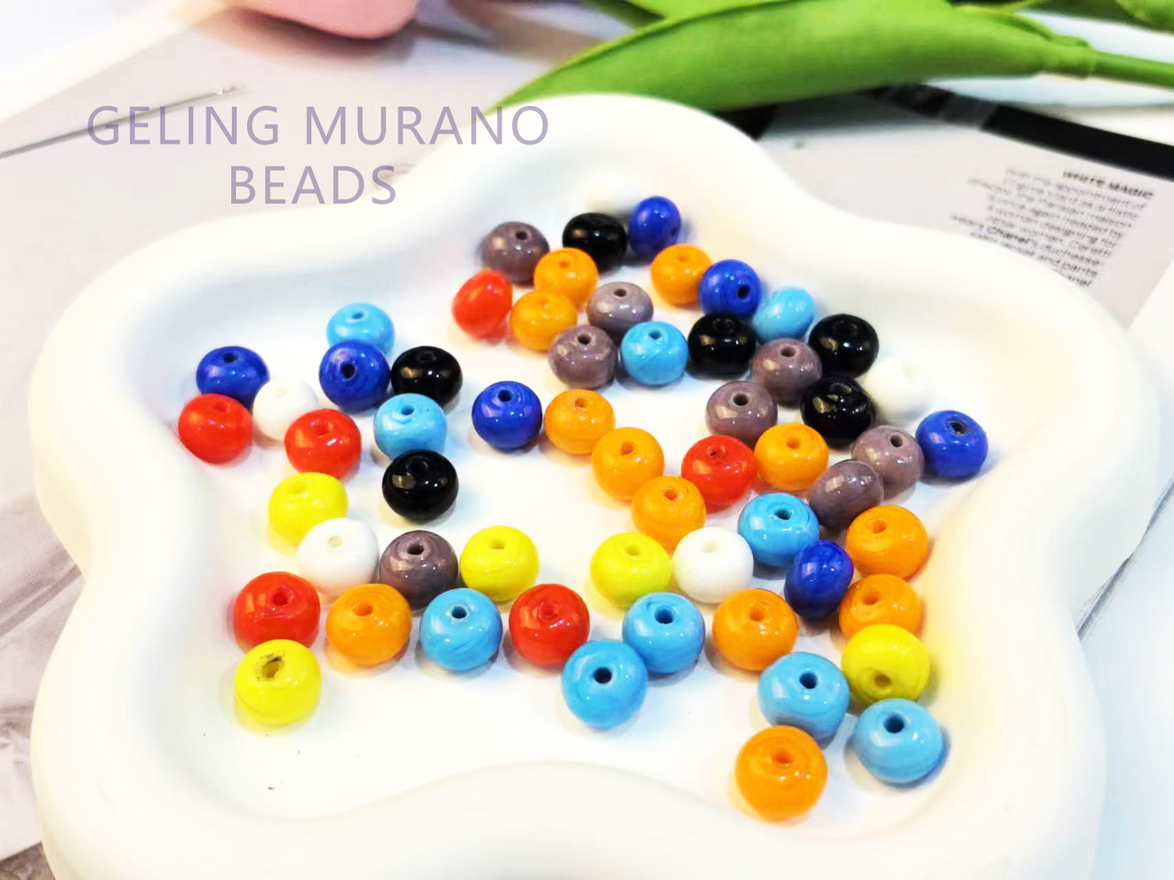 流行车轮琉璃玻璃珠子项链耳环收敛手机链饰品配件日式配件