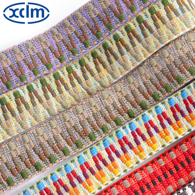 3.8cm thickened multi-color woven strap, bag strap, hand shoulder strap, paired with a polyester-cotton woven strap as a clothing accessory