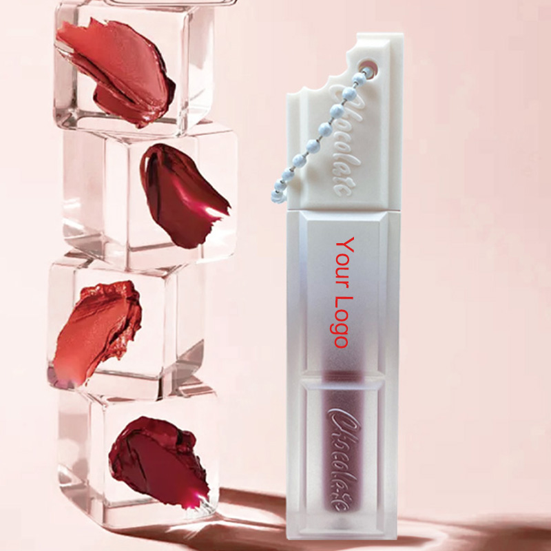 Cross-border specialty colgante de chocolate mate brillo de labios blancos mud color de larga duración no fácil de alcanzar colgante de taza lápiz labial belleza transfronteriza wholesale colgante brillo de labios details Picture