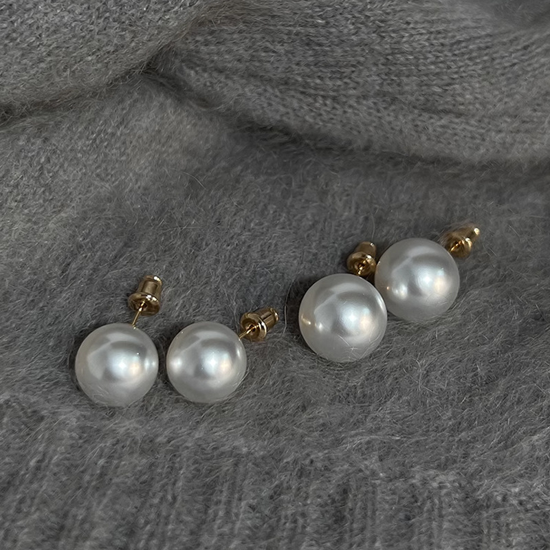 S925银针铜镀真金微镶锆石珍珠耳扣女可爱优雅高级感设计感网红名媛耳饰工厂批发耳环