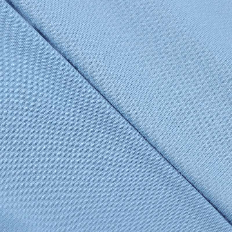 100D milk silk single-sided brushed 180g milk silk pull frame polyester ammonia knitted four-sided elastic T-shirt yoga wear fabric details Picture
