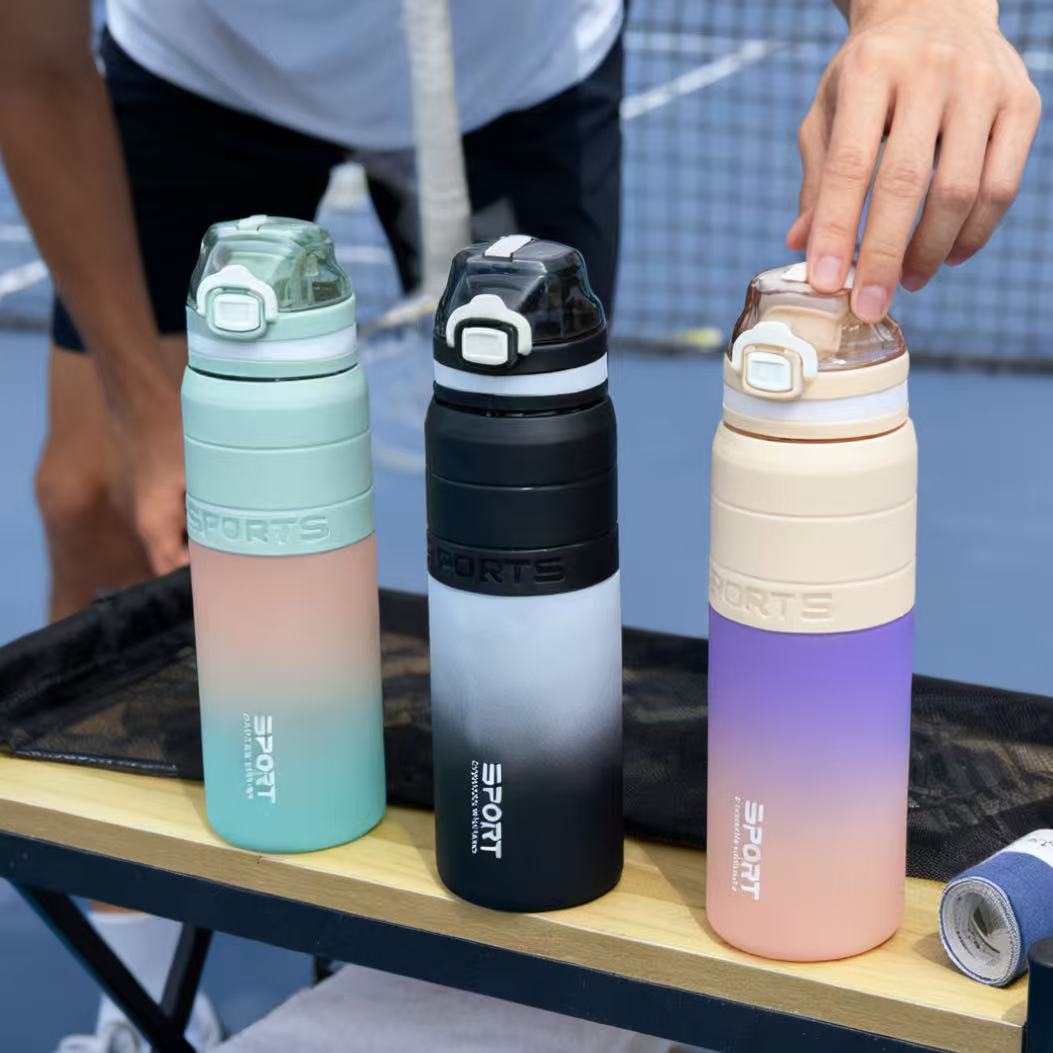 H164-HY-050 spray-painted sports water cup with gradient high appearance level student water cup handle portable large-capacity water cup details Picture