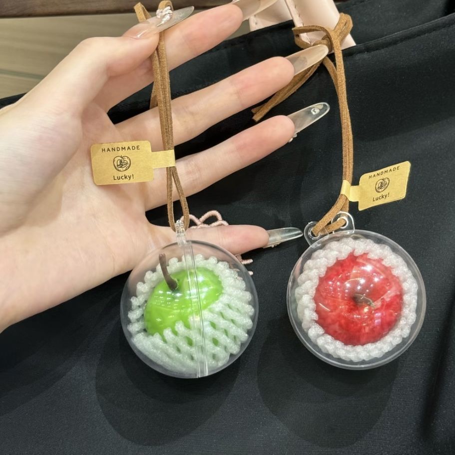 仿真工艺品水果蔬菜食物模型微缩糖果屋创意礼品缩微食玩装饰品苹果挂件配件粉苹果青苹果仿真水果配件