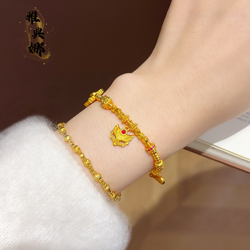 The same style of gold store sand gold dot diamond fox mask butterfly coiled bracelet, multi-treasure bracelet, exquisite gift for your girlfriend, jewelry bracelet, personalized and creative, colorful woven handcrafted rope, handicraft accessory, trendy and versatile detail image 3