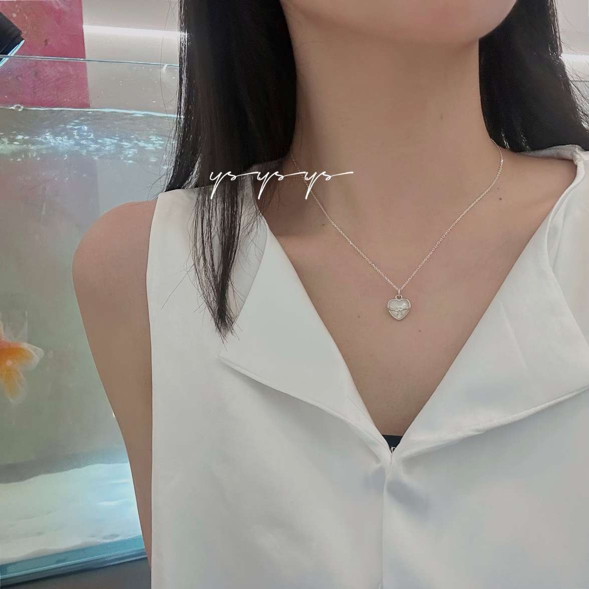 纯银爱心项链叠搭简约时尚潮流百搭设计款项链产品图