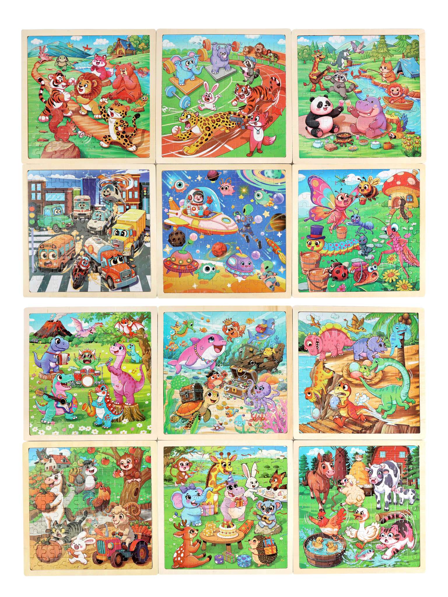 木制100片原木拼图