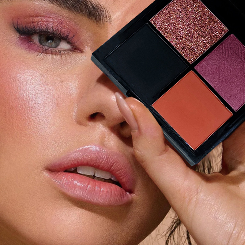 Next Well Cross-border Premium Veneer four-grid High Pearl Eyeshadow creates exquisite eye makeup OEM/ODM four-color eyeshadow palette manufacturer wholesale eyeshadow cosmetics Specification image