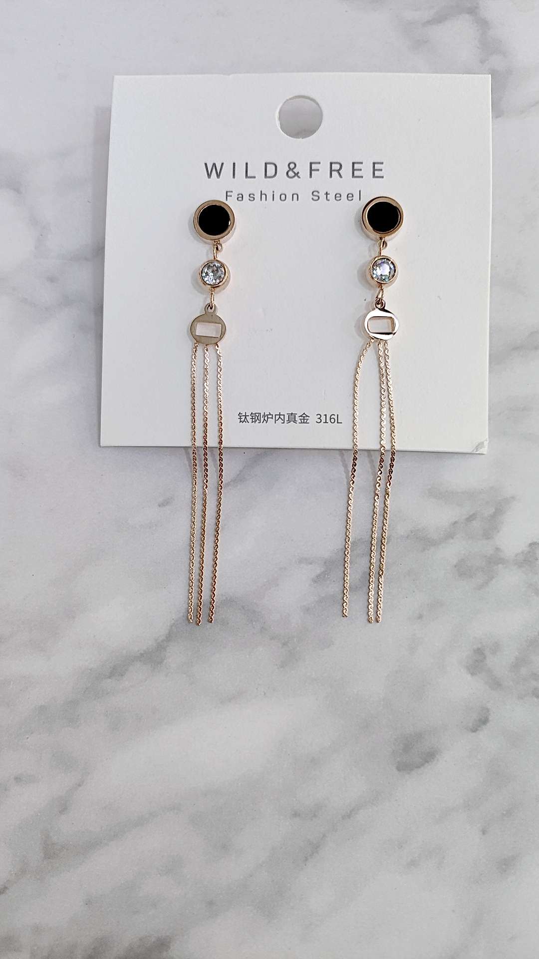 时尚菱形耳环女，几何长款气质网红修脸显瘦适合圆脸配戴的耳坠金色