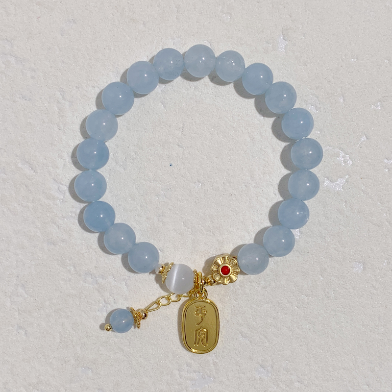 Wholesale of high-end and simple aquamarine bracelet gifts for women Specification image