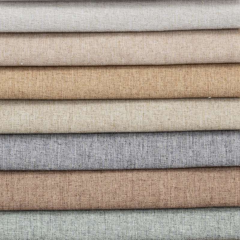 Factory wholesale fine linen fabric sofa fabric, imitation linen throw pillows, tablecloths, luggage and plain polyester decorative fabric at special prices Item Picture