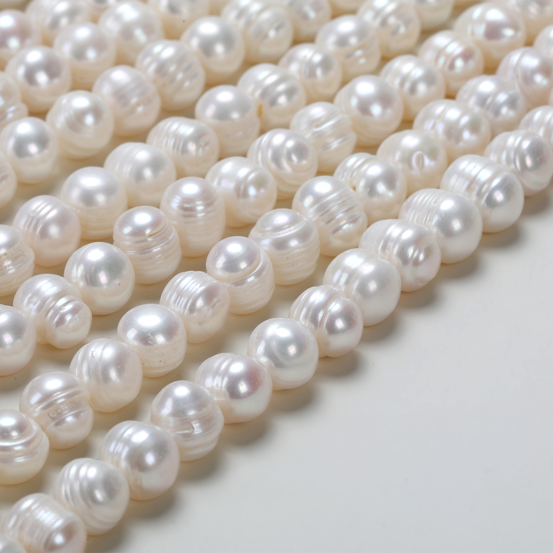 10-11mm natural perla de agua dulce rosca tallos sueltos punch collar DIY hecho a mano material Specification image