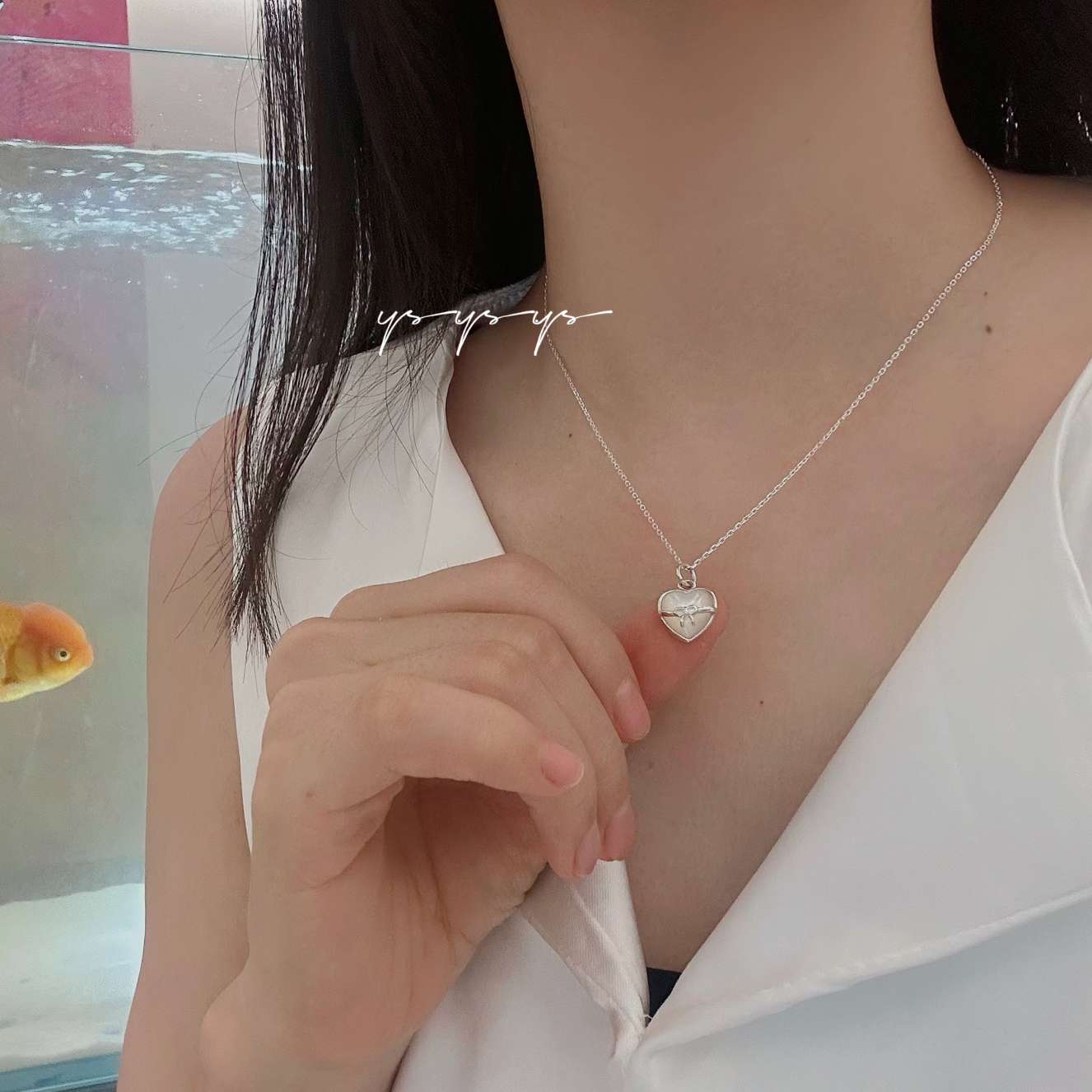 纯银爱心项链叠搭简约时尚潮流百搭设计款项链