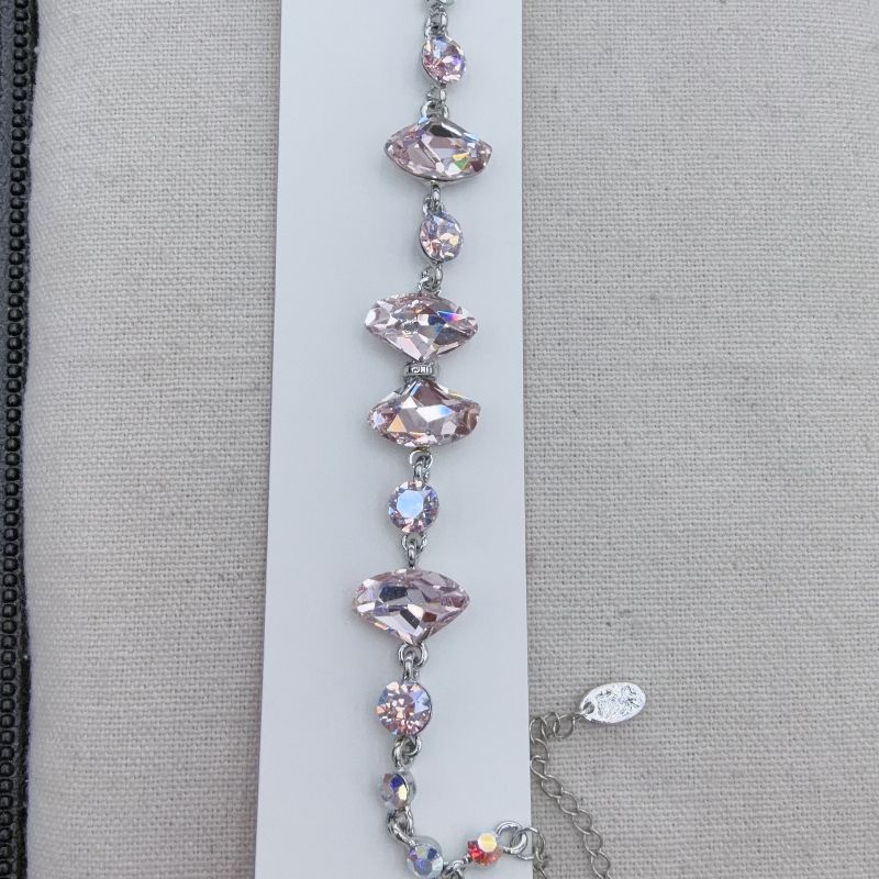 女潮ins爆闪华子手链辣妹水钻装饰批发精致奥地利元素水晶镀金链时尚珠宝水晶手串手链详情6