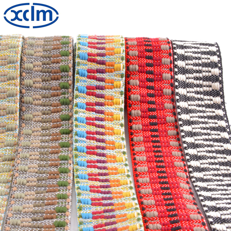 3.8cm thickened multi-color woven strap, bag strap, hand shoulder strap, paired with a polyester-cotton woven strap as a clothing accessory Specification image