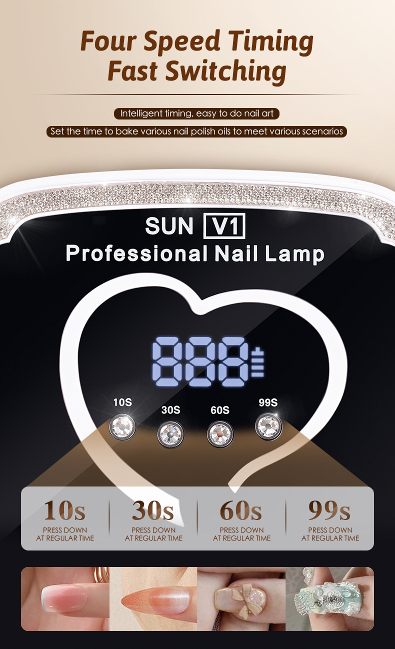 SUN V1多功能家用便携式美甲光疗仪甲油烤干机UV美甲灯详情4