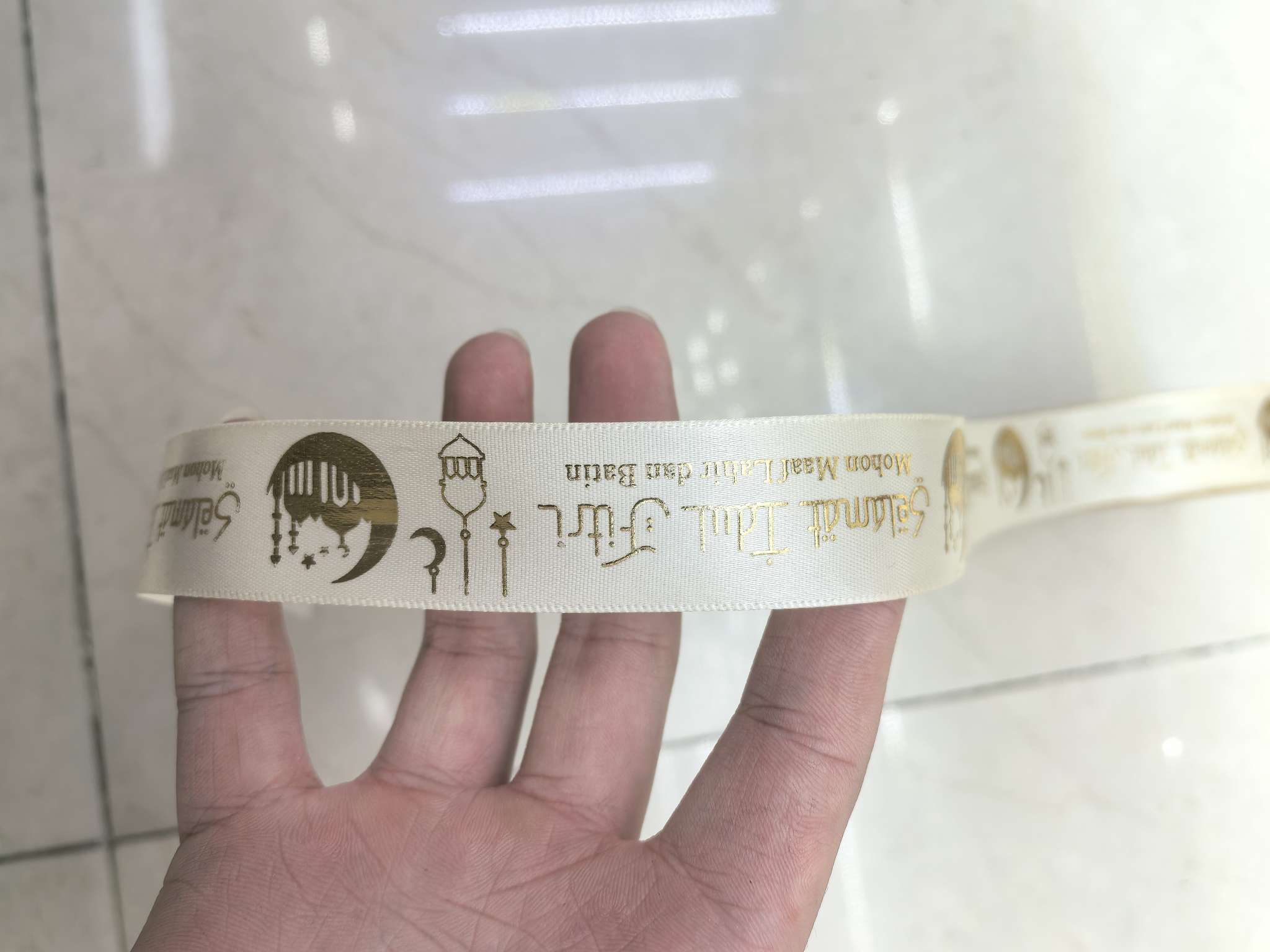 Textile leather accessories, gradient webbing, ribbon bow decoration, handcrafted materials, multiple colors to choose from, Ramadan pattern webbing, webbing accessories, ribbon Item Picture