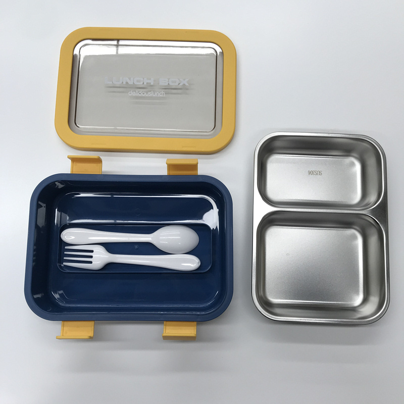 多色分隔保鲜饭盒 食品级密封防漏可微波 上班族学生便携午餐便当盒详情4