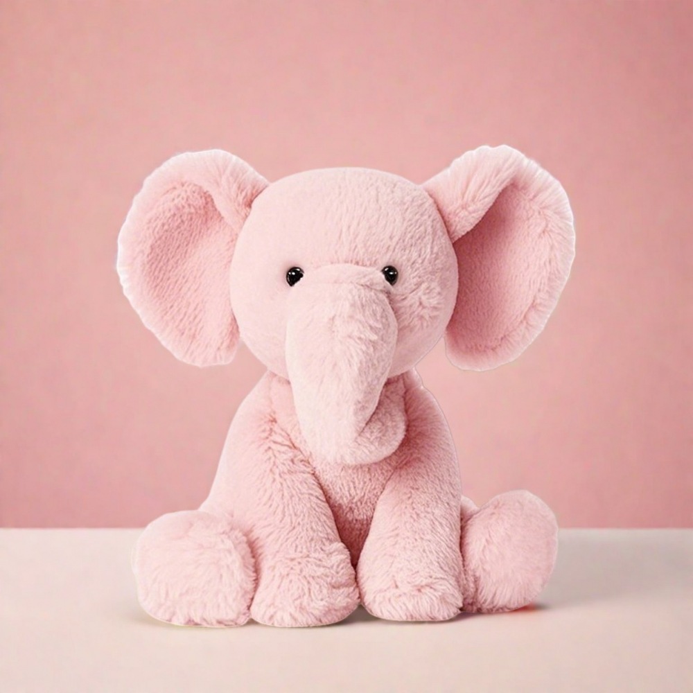 小粉红象毛绒玩具抱枕毛绒玩具