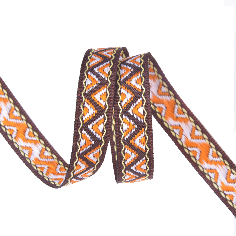 1.4cm ethnic webbing accessories, triangular polyester decorative materials, colored jacquard ribbons, edging fabric strips, and clothing accessories pic 4