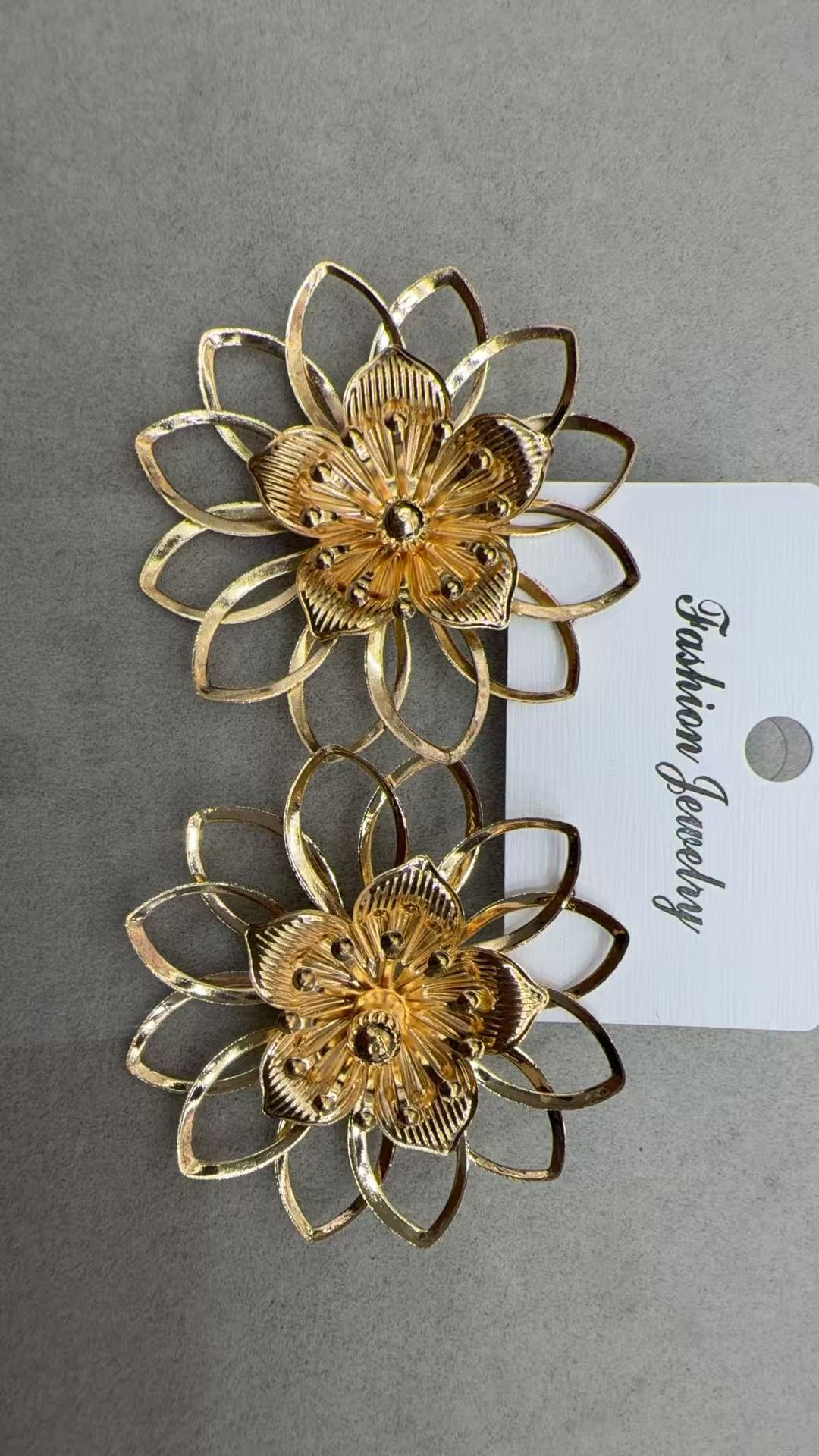 思源饰品 电镀环形耳环耳饰饰品 时尚百搭耳饰 精致饰品设计感潮流款电镀KC金色铁片时尚简约韩版气质耳饰