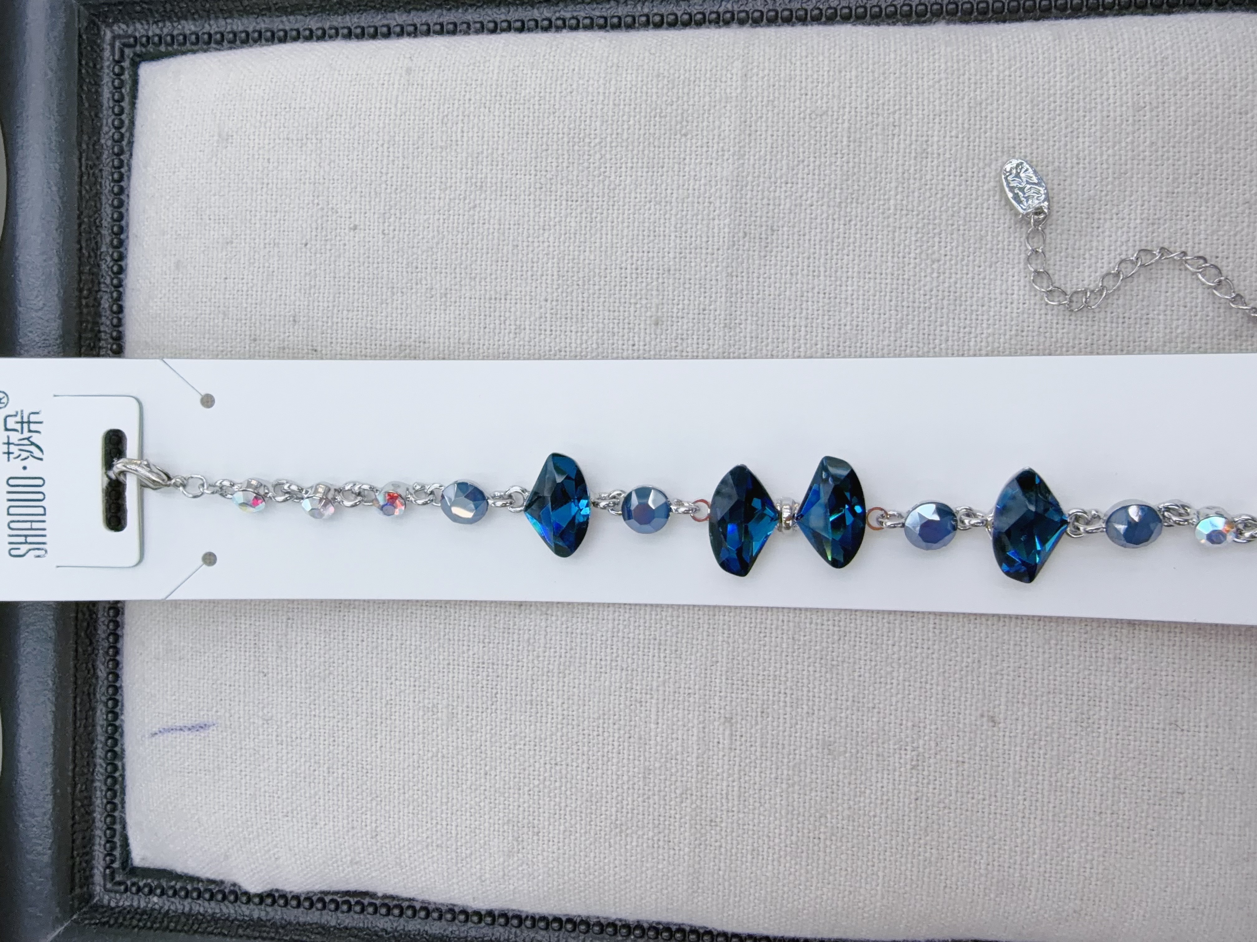 女潮ins爆闪华子手链辣妹水钻装饰批发精致奥地利元素水晶镀金链时尚珠宝水晶手串手链详情3