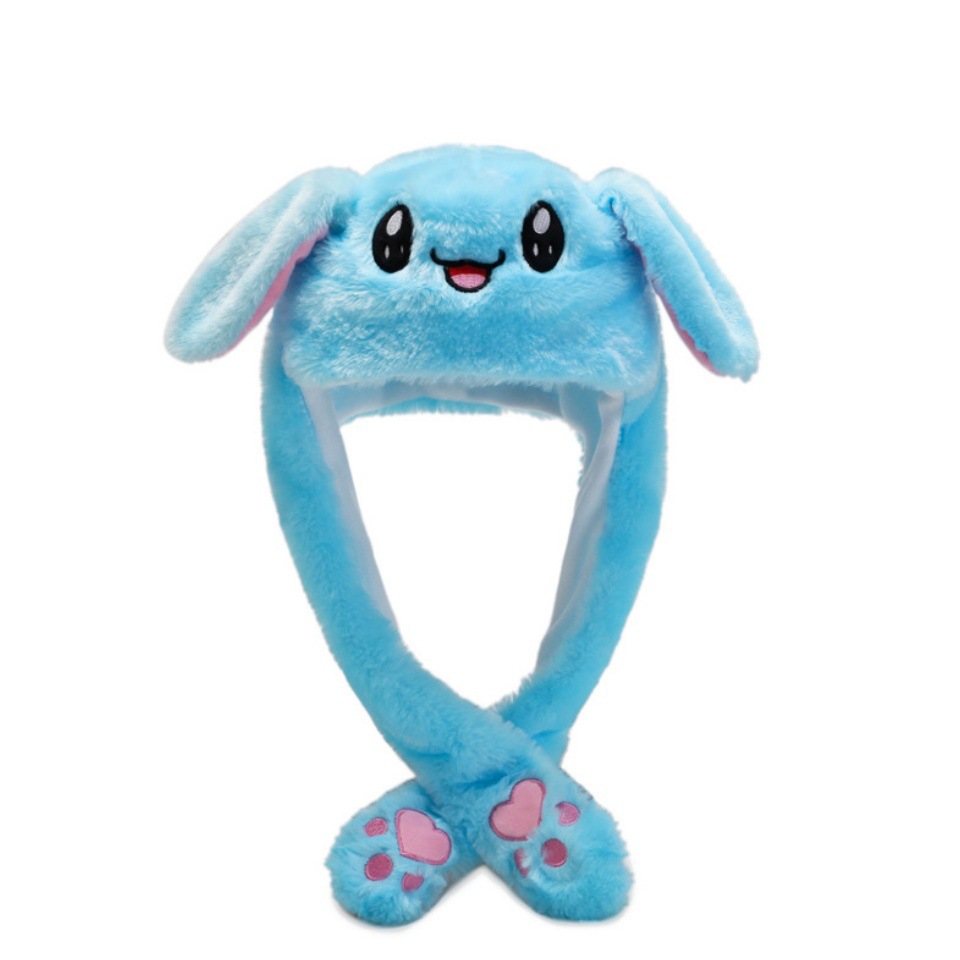 Parent-child style plush ear-moving hat, cartoon lighting hat, long ear-glowing hat, Douyin rabbit hat, children's headwear, hairpin, cute for children in summer Specification image