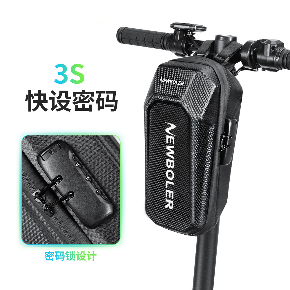 Electric scooter bag, anti-theft combination lock, EVA hard shell waterproof front bag, folding balance handlebar hanging bag details Picture