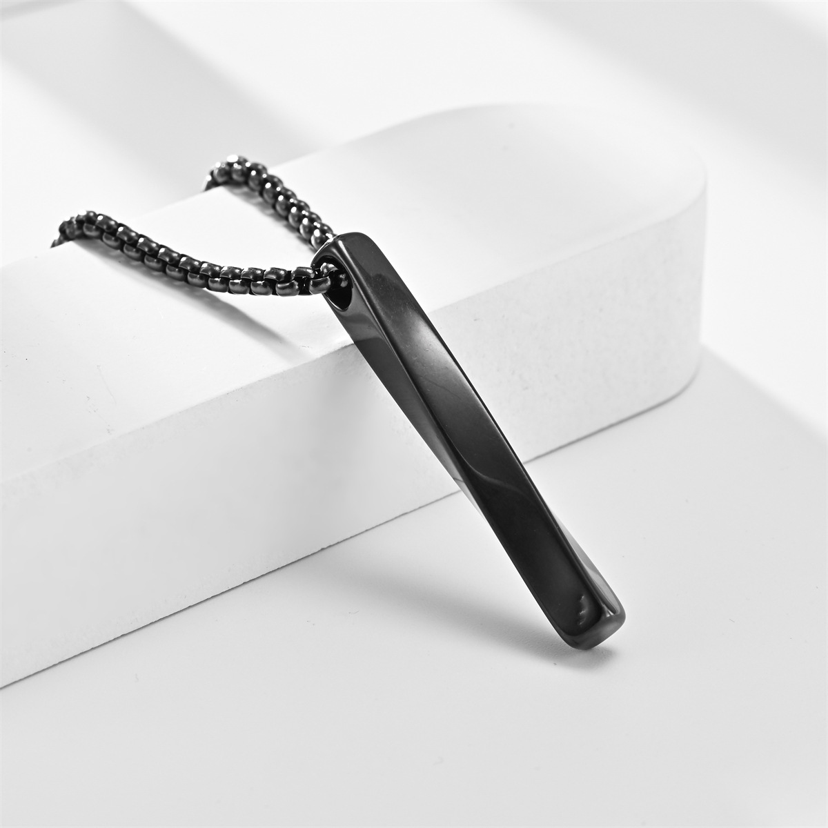 Cross-border exclusive new product creative twist stick long strip pendant necklace, source quality goods, source manufacturer, large quantity discounts, stainless steel necklace details Picture