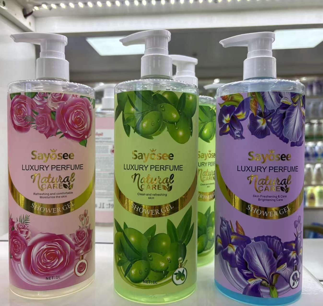 爆款香氛薰衣草沐浴露玫瑰橄榄香水持久留香清洁保湿柔谧淡雅大容量沐浴液批发
