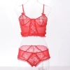 Sexy lace lingerie, women's tulle style, cut-out French semi-transparent set, bow tulle patchwork halter set Item Picture