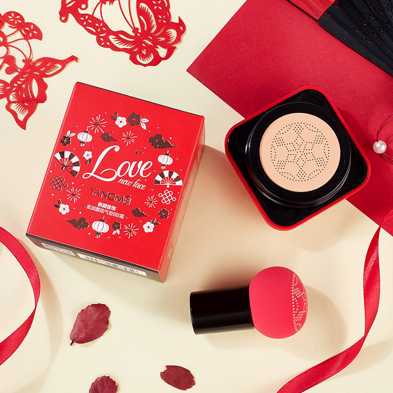 扬美新颜首饰柔润蘑菇气垫BB霜网红小蘑菇头遮瑕隔离蘑菇头气垫详情图2