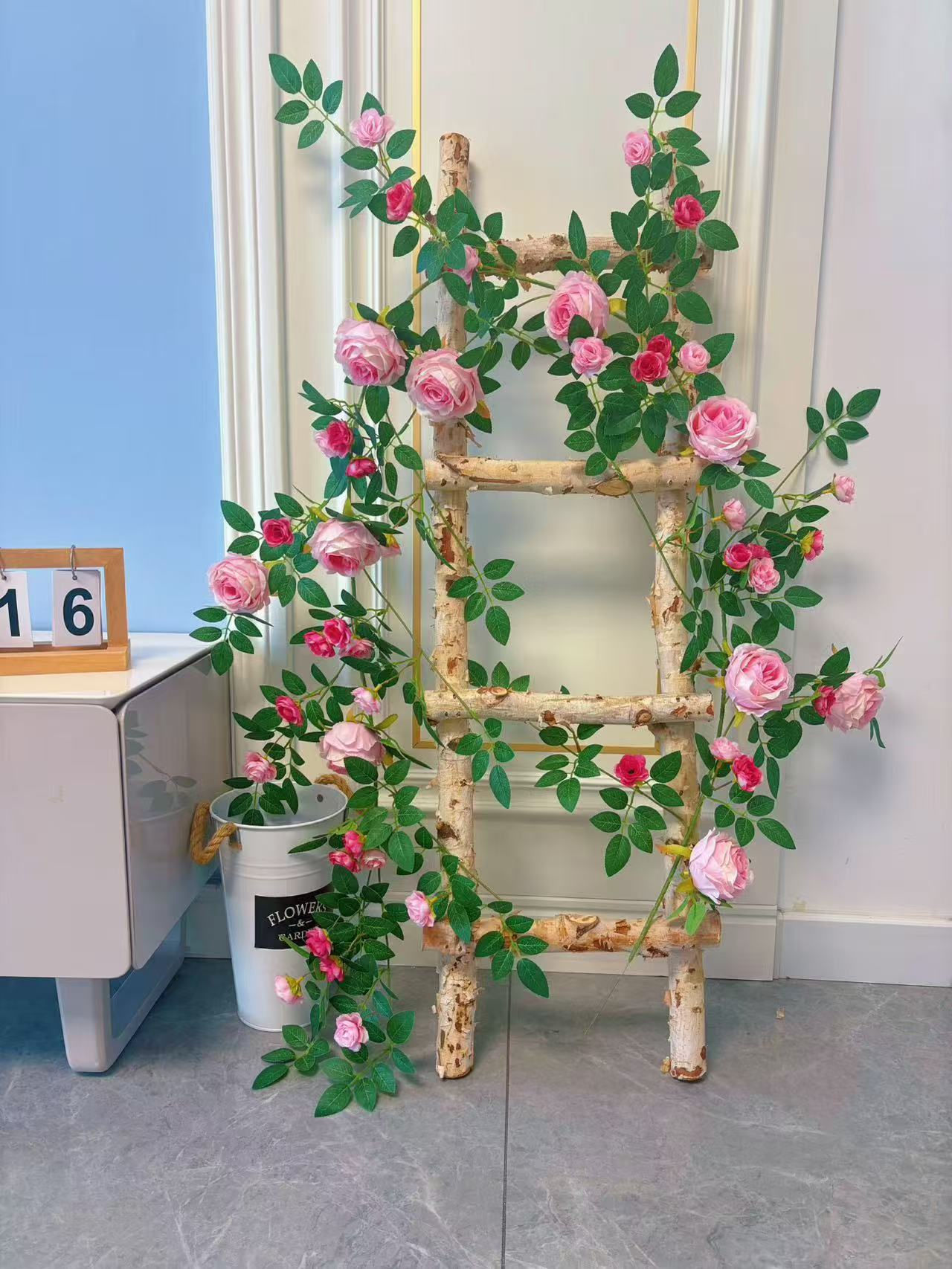 仿真玫瑰花藤，仿真花园艺造景，室内装饰，室内造景 ，免清洗仿真花