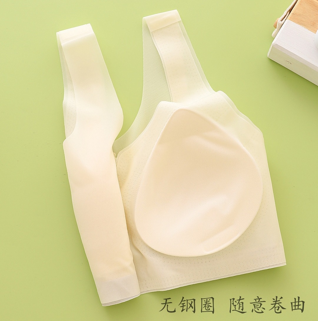 Girls' underwear, semi-fixed cups for primary and junior high school students, and girls' sports vests for the first and second stages Item Picture