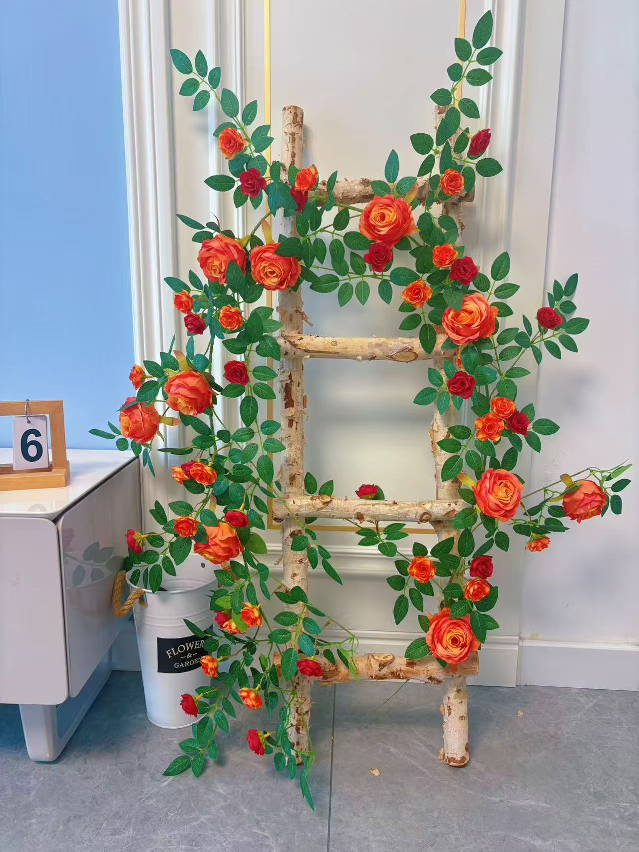 仿真玫瑰花藤，仿真花园艺造景，室内装饰，室内造景 ，免清洗仿真花详情图4