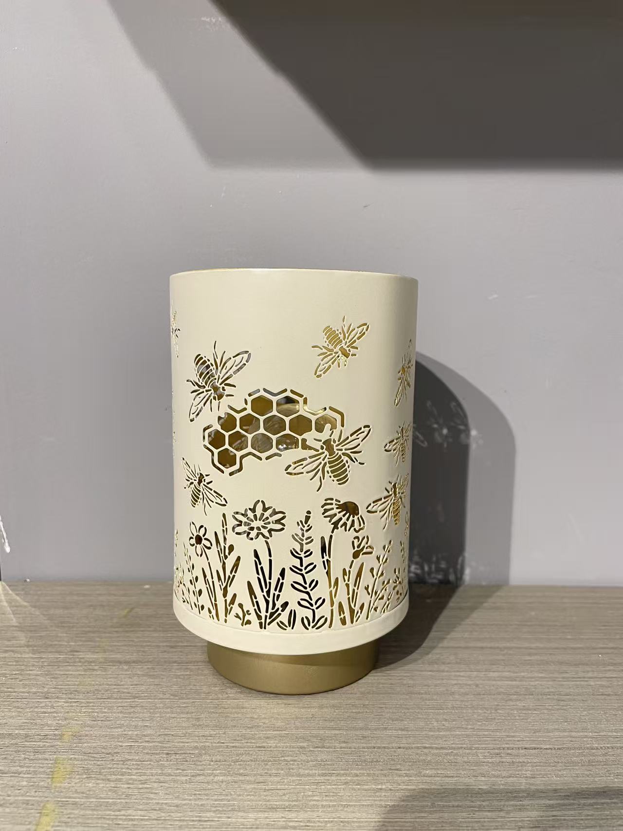 小号米白色蜜蜂蜂巢图案镂空创意家居温馨照明灯