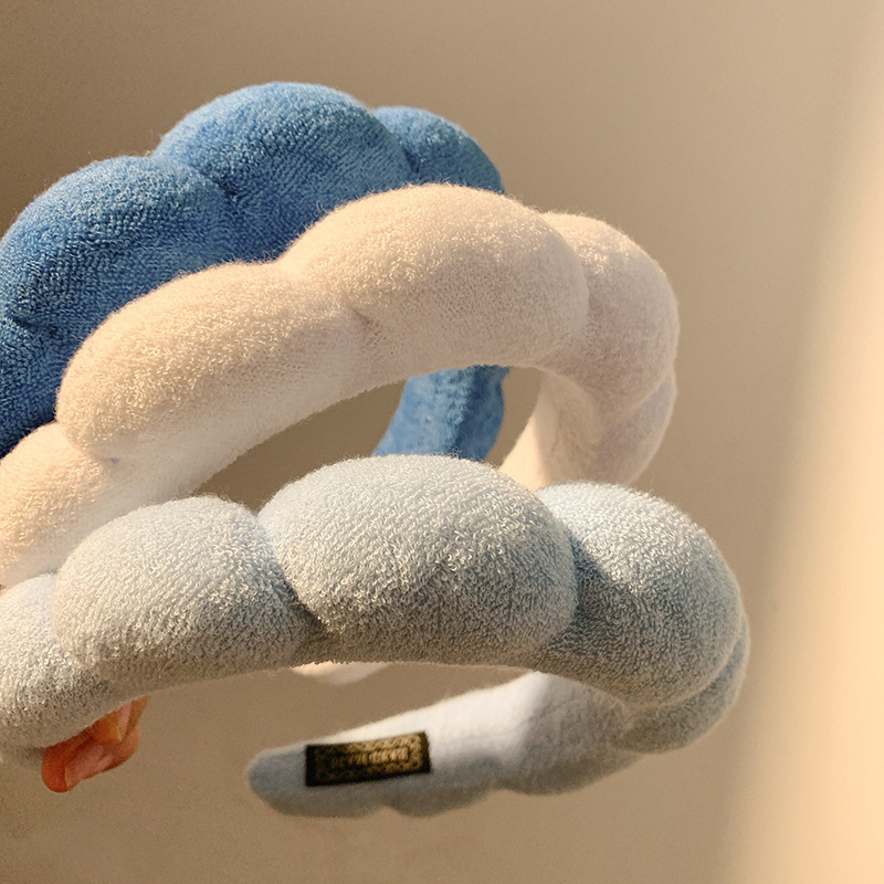 法式蓝色云朵发箍女高颅顶宽边洗脸压发发卡头箍网红2025秋冬新款