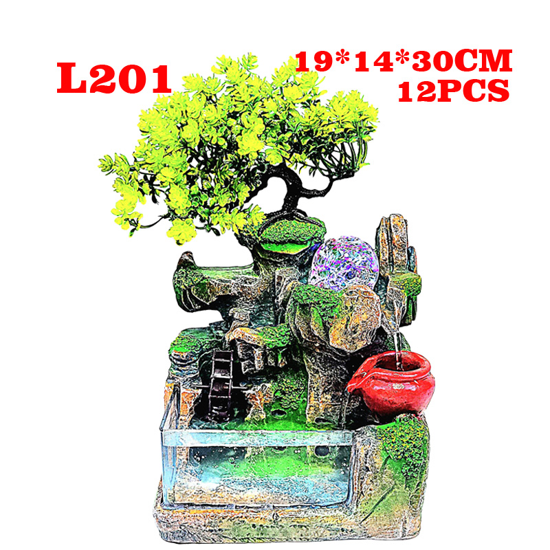 L201假山工艺品流水喷泉树脂摆件创意树脂工艺家居装饰品