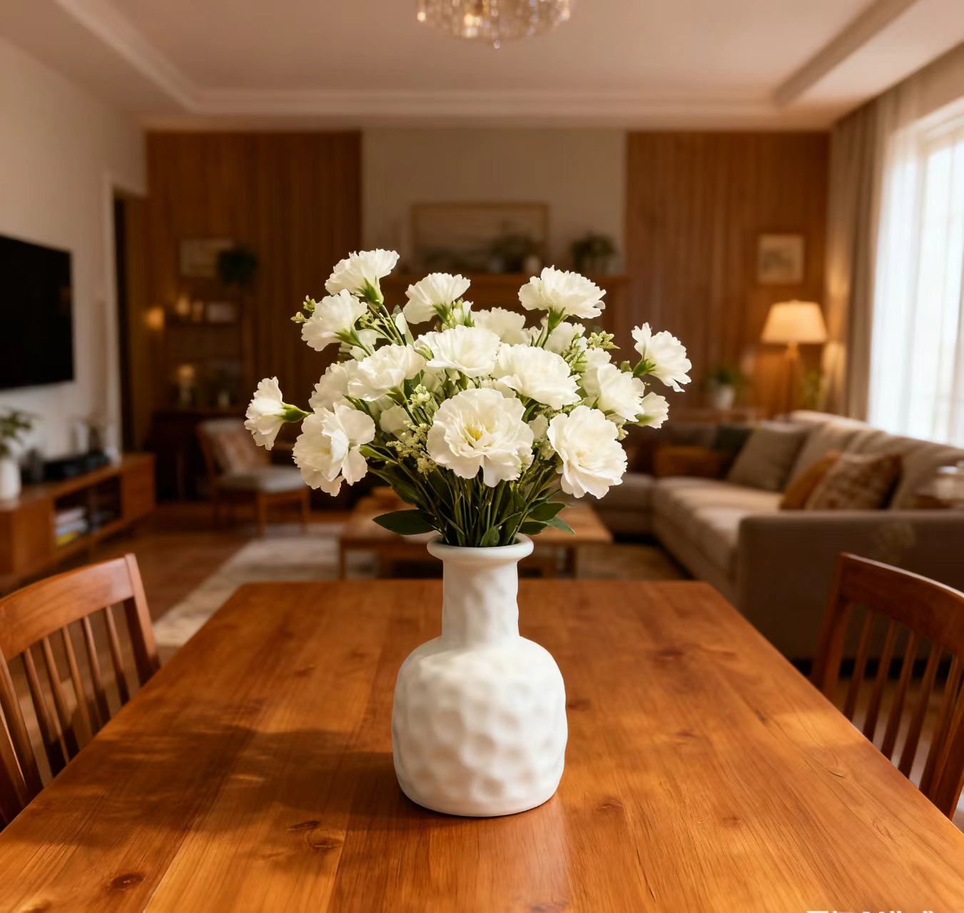 Artificial flowers, fake flowers, fresh plastic flowerpots, tabletop bonsai, dining table, living room, entrance hall, flower arrangement ornaments, can hold water, fresh flower vases