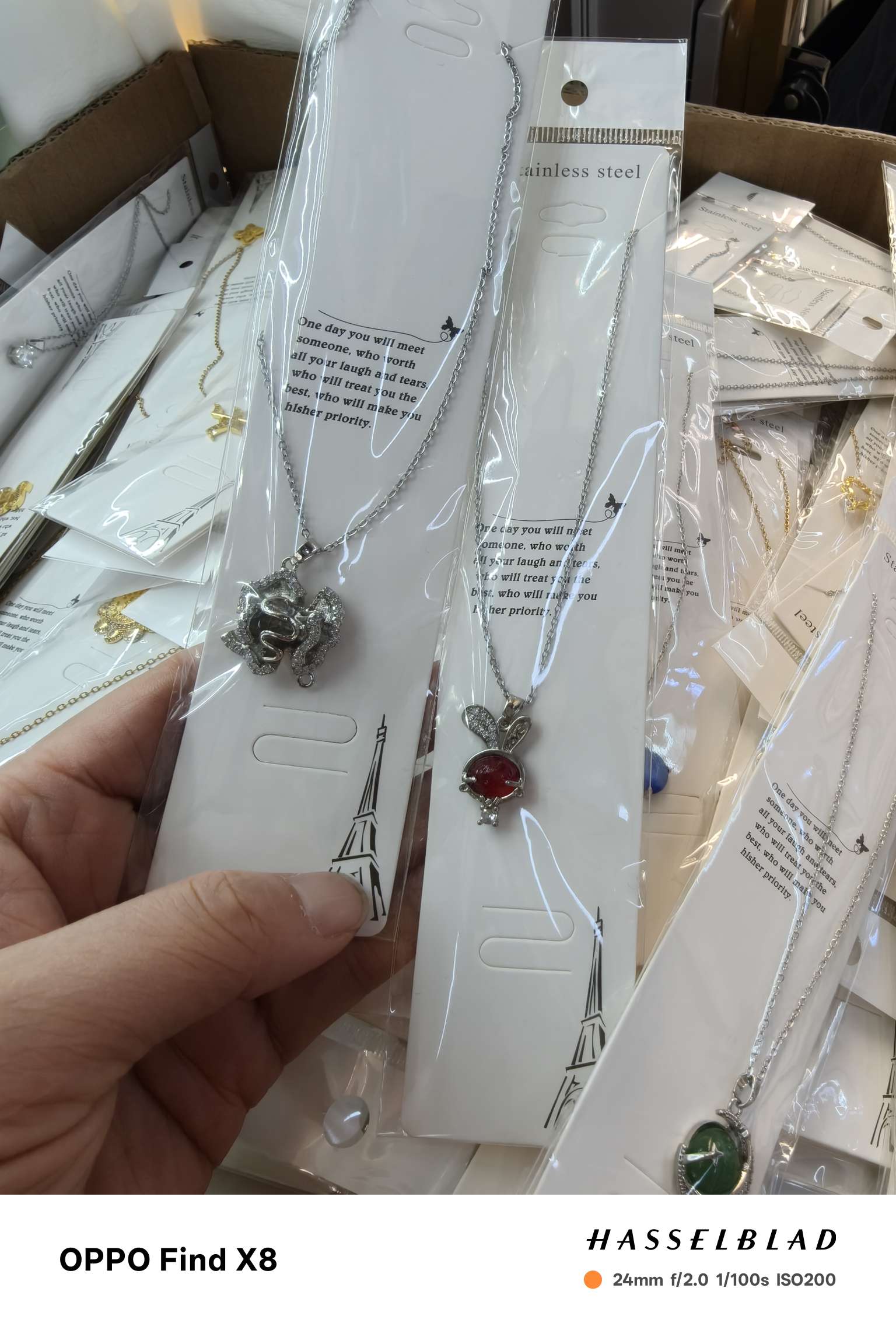 时尚不锈钢项链珍珠水钻瓜链项饰品女简约百搭送礼项链不锈钢项链首饰