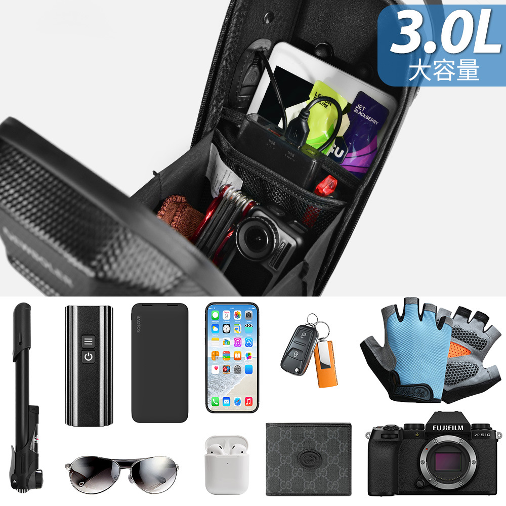 Electric scooter bag, anti-theft combination lock, EVA hard shell waterproof front bag, folding balance handlebar hanging bag pic 7