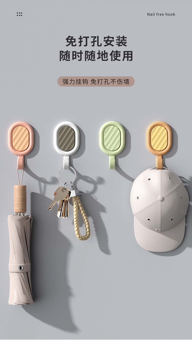 波纹挂钩学生可爱少女心家用马卡龙迷你小粘钩无痕贴免打孔宿舍详情1