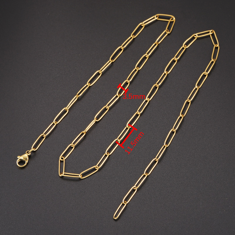 Cross-border best-selling stainless steel long-clasp cross-shaped hip-hop necklace DIY bracelet necklace accessory ins trendy brand chain Specification image